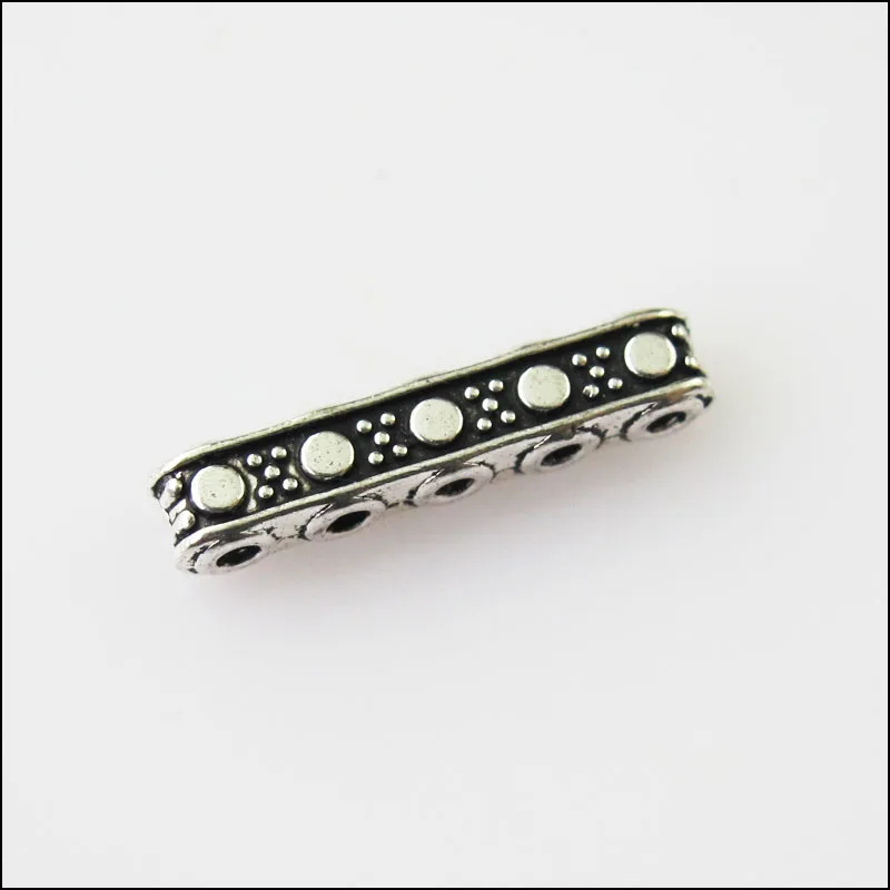 Новые для выведения токсинов 40 шт Тибетский серебристый цвет 5 5Holes Spacer Бусины