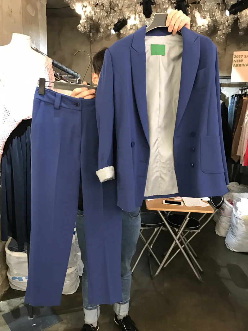 Весенний новый маленький костюм модный темперамент Свободный Длинный Костюмный