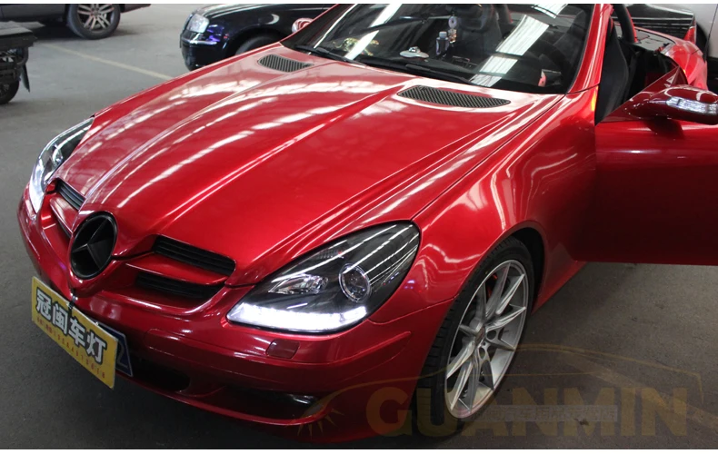 Автомобильный Стайлинг для Mercedes-Benz SLK R171 SLK200 SLK350 SLK500 светодиодный фары 1996-2003 с ангельскими глазами DRL HID/светодиодный фонарь