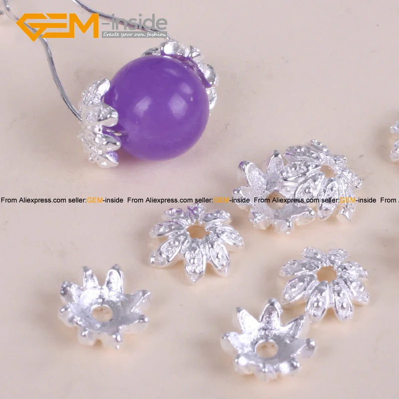 Тибетский серебряный цветок разделитель 7 мм ремесло бусины шапки компонент