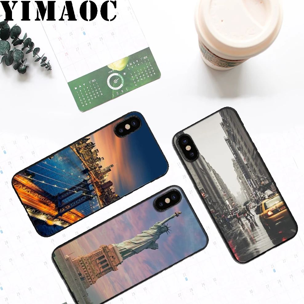 YIMAOC New York City Soft Silicone Case for iPhone 11 Pro Xr Xs Max X or 10 8 7 6 6S Plus 5 5S SE |