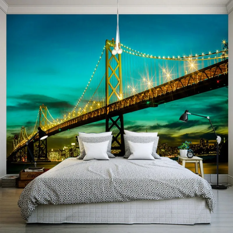 Обои для стен 3 d современный городской мост пейзаж обои Фреска гостинная комната