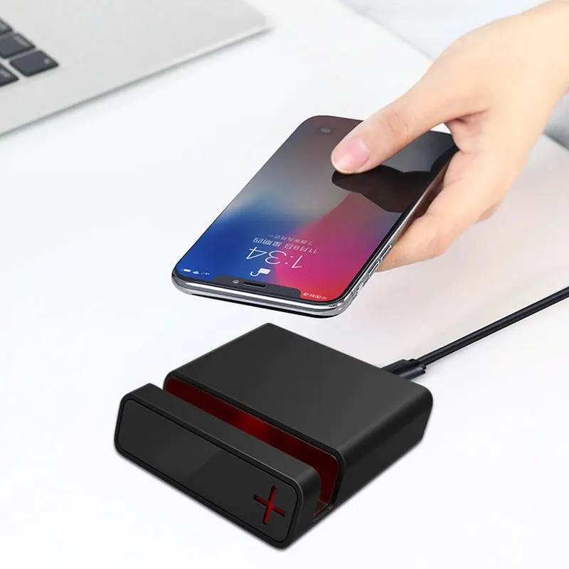 2 в 1 Беспроводное зарядное устройство QI Быстрая зарядка Настольный 3 USB держатель