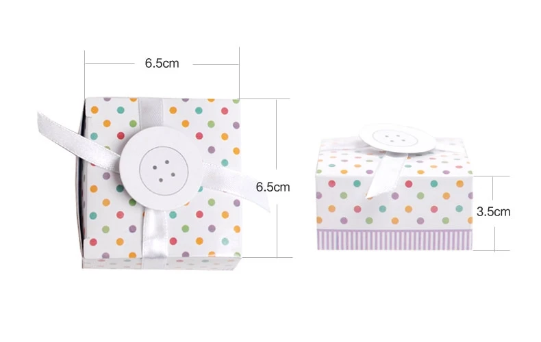 Симпатичная кнопка в коробке для конфет с лентой душа дня рождения вечеринки