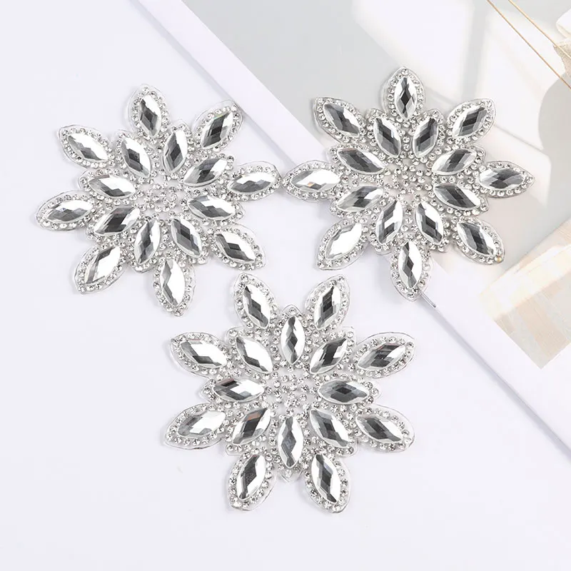 1 шт./лот нашивки с хрустальными цветами аппликация стразы горячей фиксации для