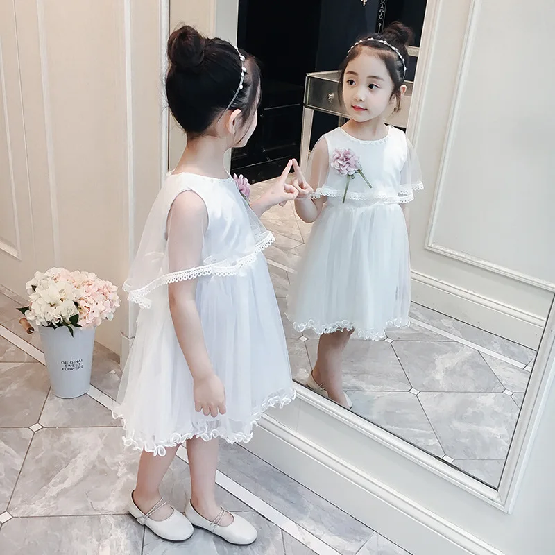 Teenager Shawl Princess Dress Summer Solid Lace Wedding Party Dresses Baby Girls Clothes Children Clothing 2018 Toddler Kids | Детская