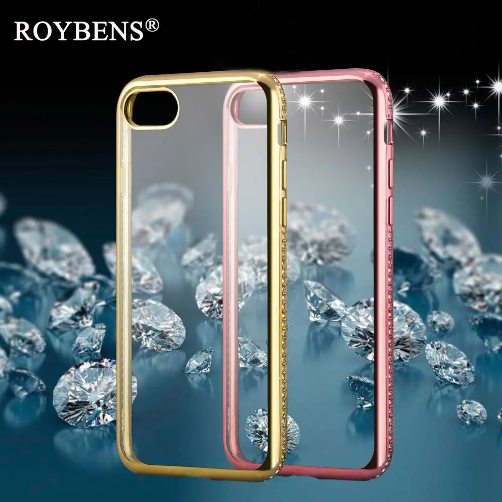 Роскошные 3D Алмазный защитный чехол + прозрачный ТПУ для iPhone 7/7plus 5 Мягкий