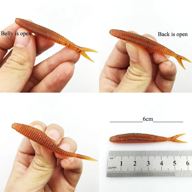 Мягкие силиконовые приманки 20 шт. искусственные мягкие 6 см/1 5 г рыболовная