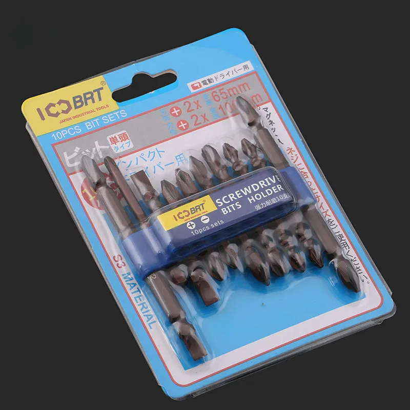 

10pcs/set Phillips and Slotted Screwdriver Bits S3 Stell Magnetic Electric Screwdriver Head Power Driver Tools
