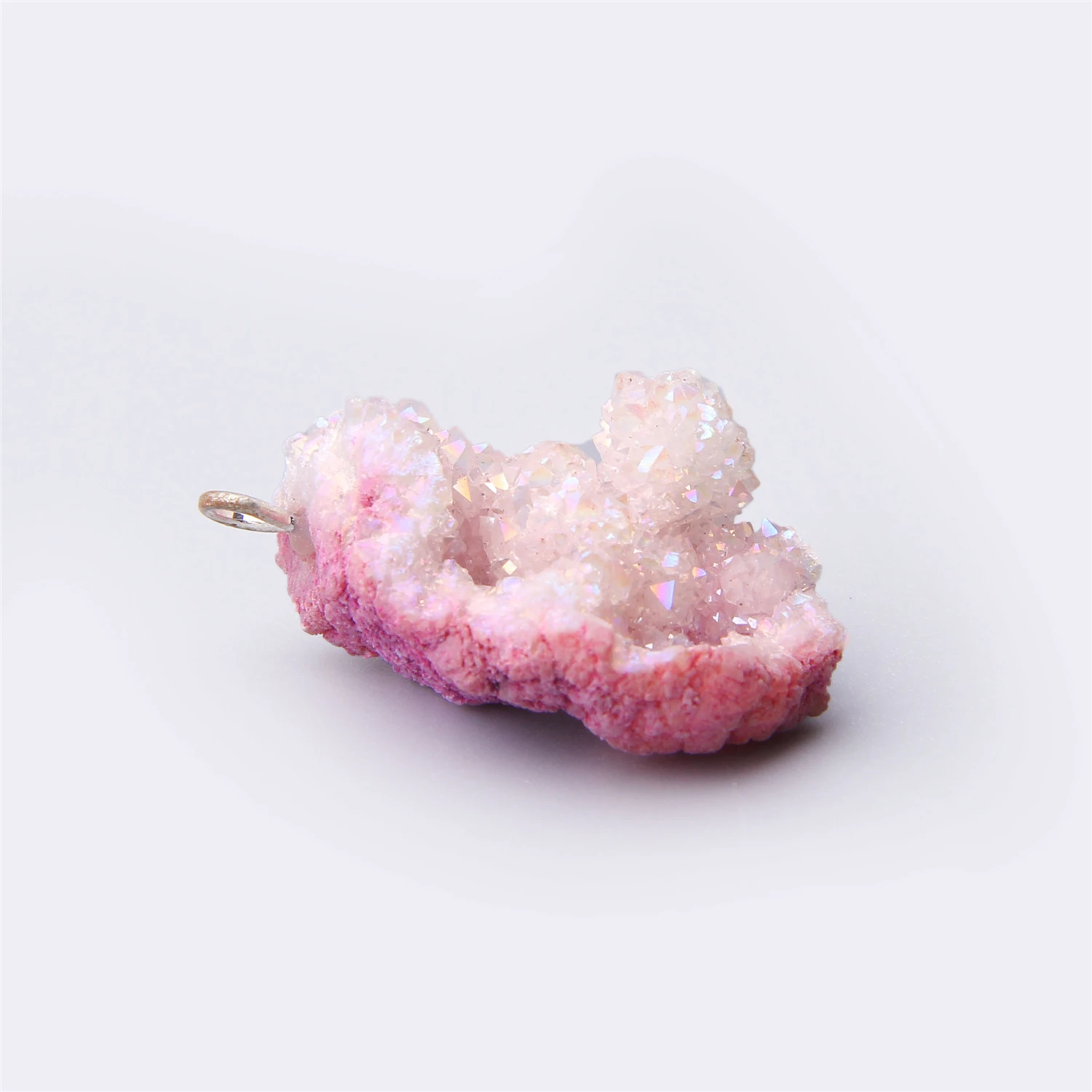 Розовая подвеска-Маятник из хрусталя, кулон, кулон agates Druzy, ожерелье, ювелирное изделие, Натуральная Розовая Друза, подвески на удачу,, подвеска ручной работы, подарки