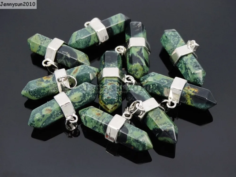 Натуральные драгоценные камни Rhyolite горизонтальные шестигранные заостренные