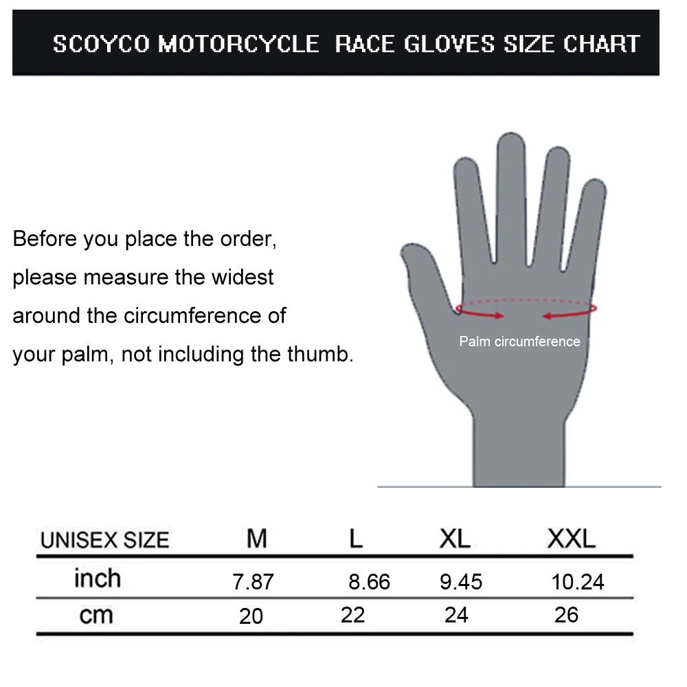 

SCOYCO 21 Racing Motorcycle Gloves Protective Shell Breathable Moto Gloves Portable Shockproof MBX/MTB/ATV Gloves for Moto