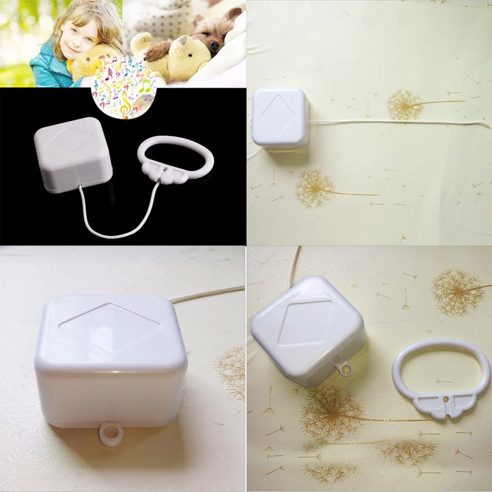High Quality White Baby Bed Bell Pull String Cord Music Box Kids Toy Random Songs Baby Rattles & Mobiles images - 6