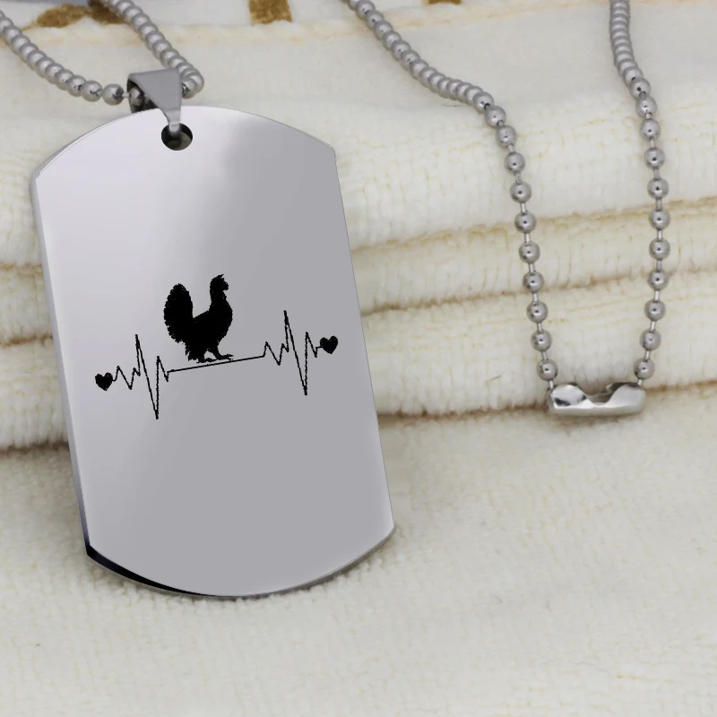 Петух pendant кулон ожерелье Стопорная сталь белый высокогорный сердцебиение