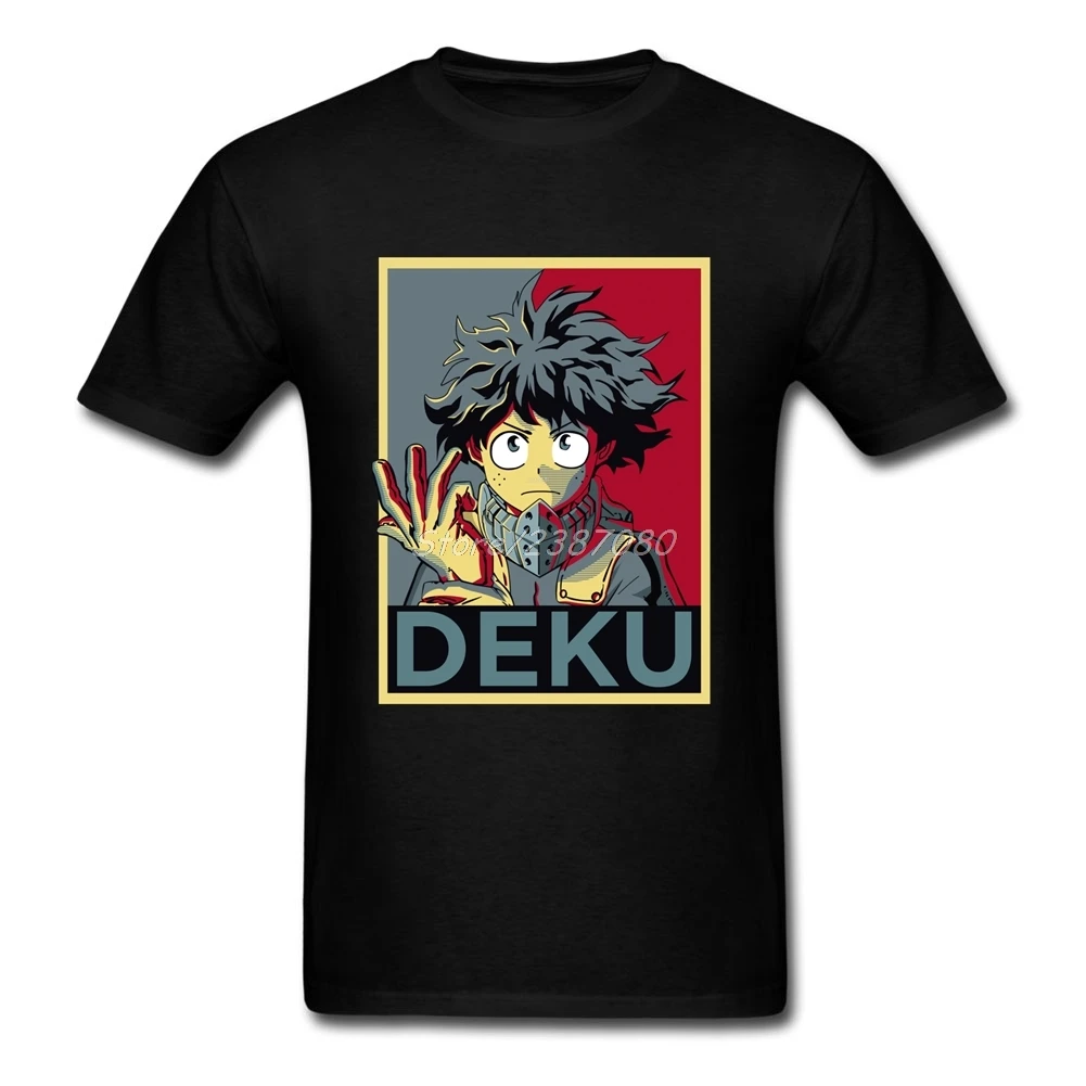 Deku мой герой футболка из хлопка с круглым вырезом коротким рукавом мужские