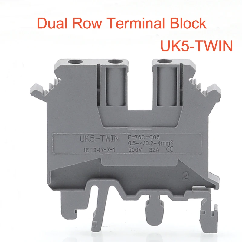 Din рейка двухрядные клеммные блоки UK5 TWIN винтовой тип провода электрические
