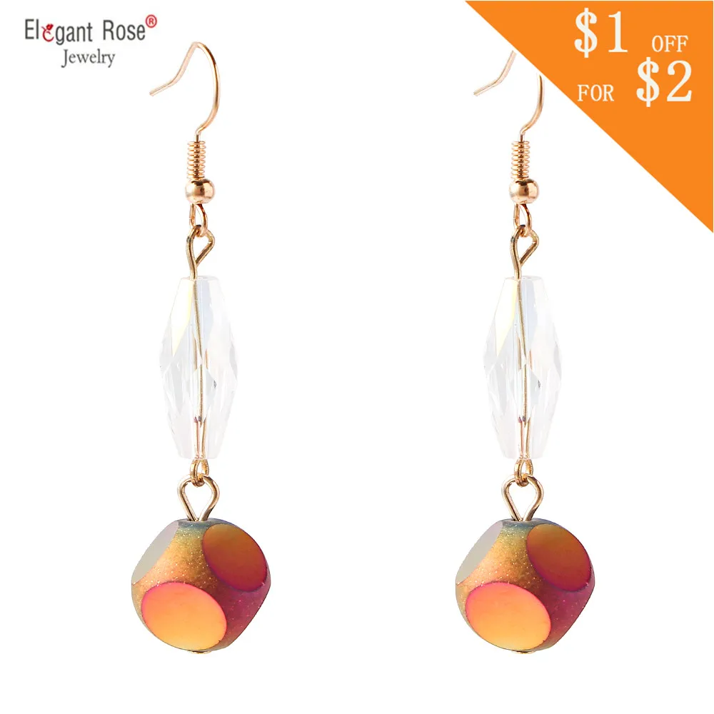 Boho Statement Fashion Crystal Tassel Earrings White Blue Red Long Transparent Wholesale Drop Dangle For Women Jewelry | Украшения и