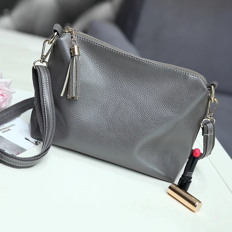 Женская кожаная сумка-мессенджер CHISPAULO маленькая мягкая Минималистичная сумка