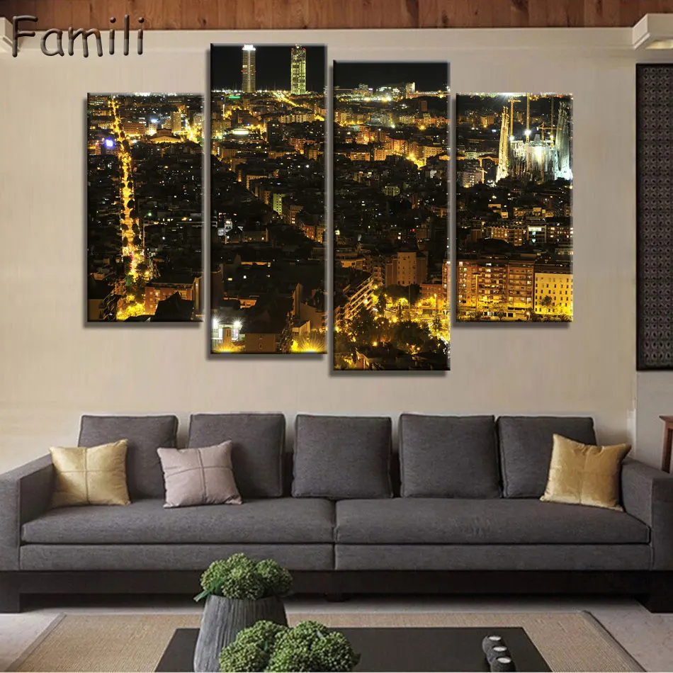 4Pieces/set Spain Modern Printed Home For Living Room Painting On Canvas Wall Arts Picture Decor Artworks wall art canvas | Дом и сад