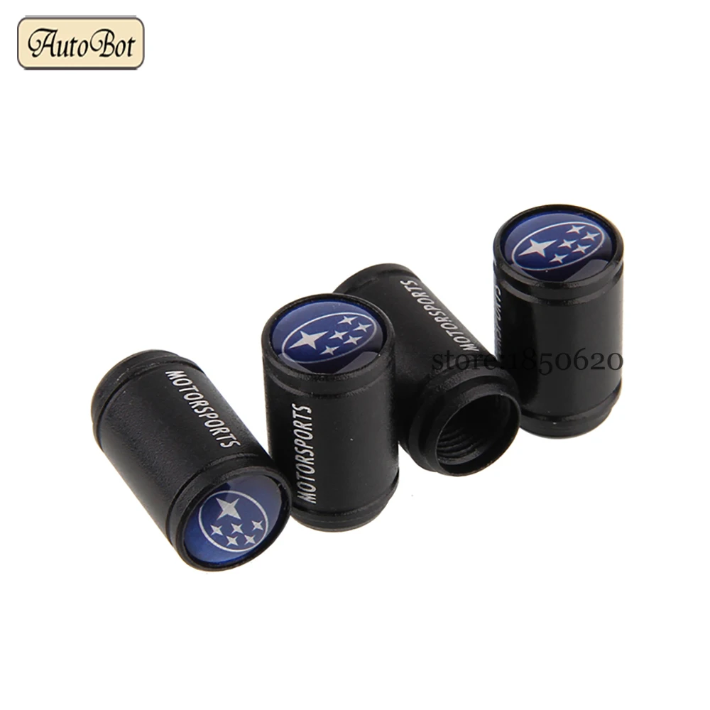 Car Accessories Dull Polish Wheel For Subaru Logo Tire Valve Stems Caps Emblem Forester Impreza Legacy STI BRZ WRX | Автомобили и
