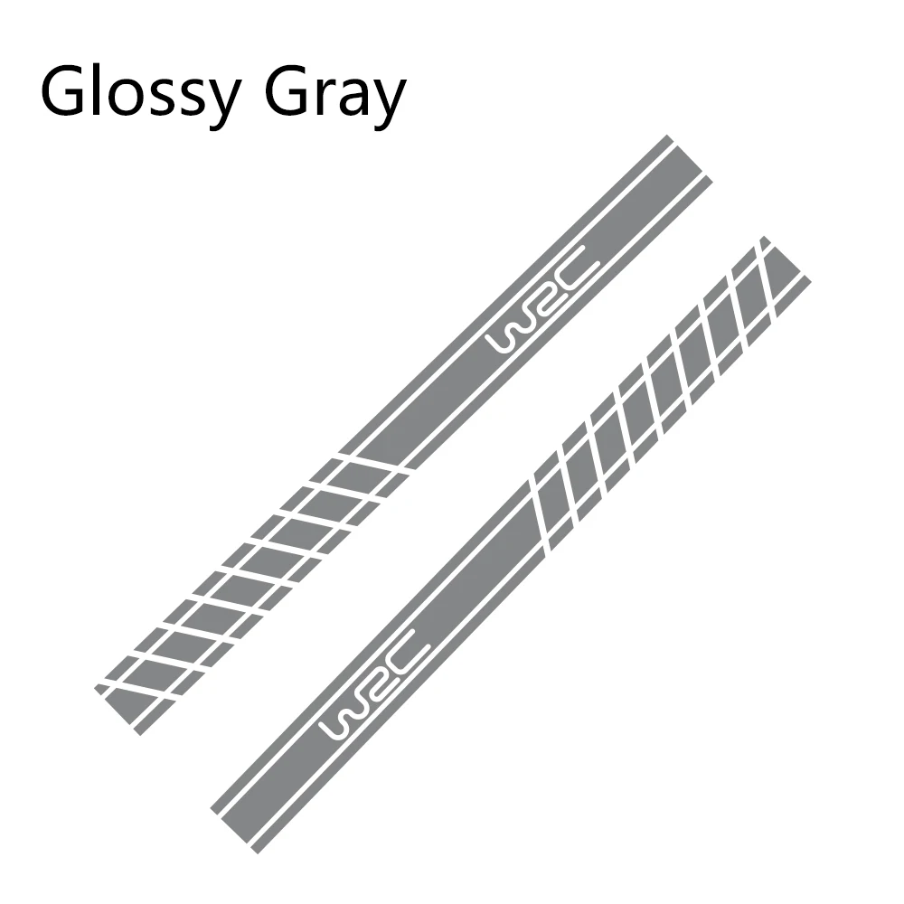 Glossy Gray 2 шт., 220 см x 16 см, длинные полосатые наклейки для автомобиля, автомобильные боковые юбки, наклейки для самостоятельного изготовления, наклейки для гоночных спортивных стикеров, аксессуары для тюнинга автомобиля - Название цвета: Glossy Gray