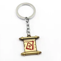 dota 2 keychain magic scroll key chain game key holder pendant chaveiro jewelry