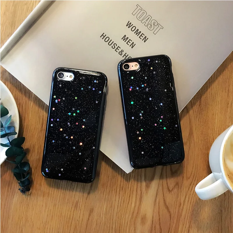 Чехол из мягкого ТПУ с блестками для iPhone 6 s plus 6s 7 8 X |