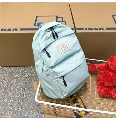 Нейлоновый женский рюкзак, Одноцветный рюкзак Mochilas, женская сумка на плечо для девочки-подростка, школьная сумка, рюкзак