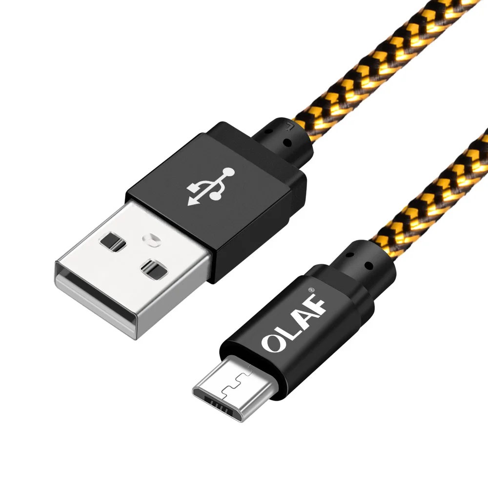 black Олаф оплетка Micro USB кабель 25 см 1 м 2 м 3 м 5 В/2 а Зарядка для samsung Xiaomi Быстрая зарядка для кабель для передачи данных для мобильного телефона Usb кабель - Цвет: black