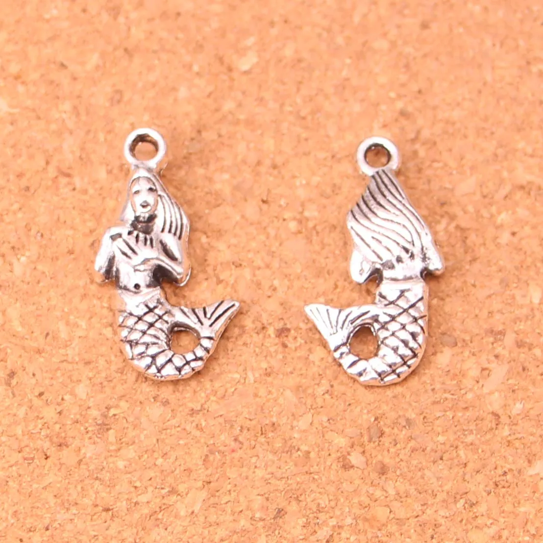 70 шт Смешанные античные серебряные золотые подвески Русалка антикварное