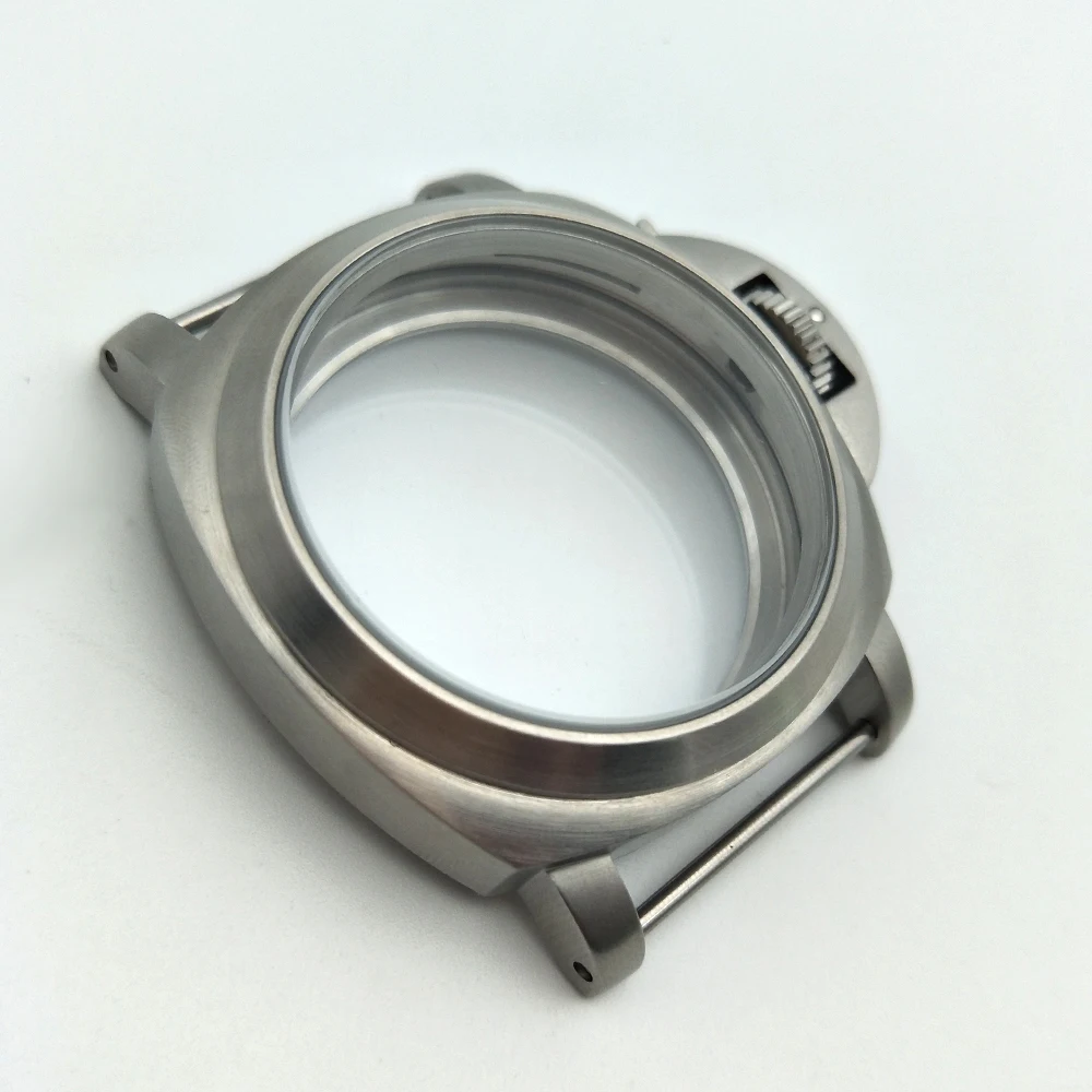 44mm Watch Cases silver brushed 316L housing for 6649/6498 movement back cover perspective 44-2 | Наручные часы