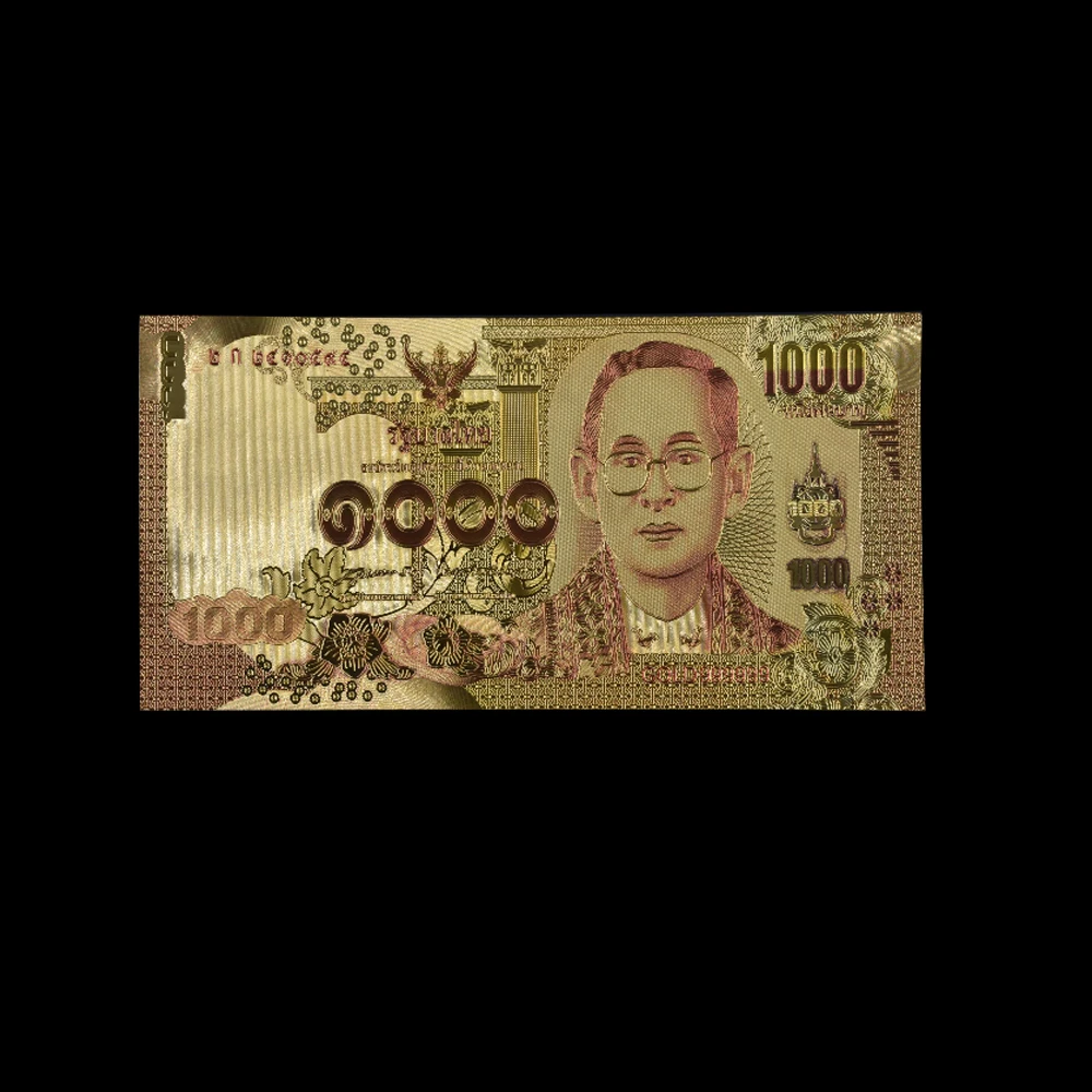 10 шт./лот 24 к красочная тайская Золотая банкнота 1000 баз фольга деньги