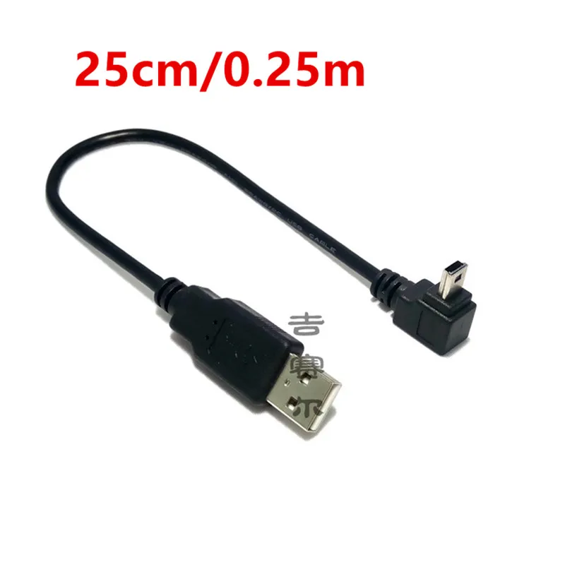 Кабель для передачи данных с USB 2 0 папа на Mini B 5 контактный 90 градусов вверх вниз