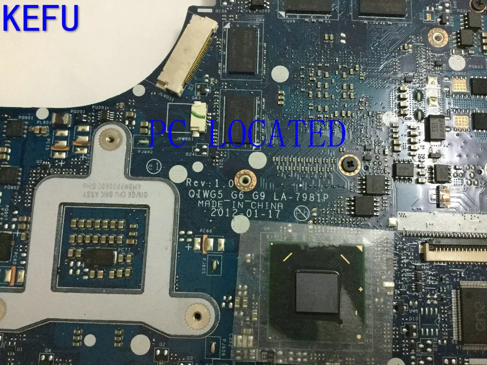 Материнская плата KEFU STOCK QIWG5_G6_G9 для ноутбука LENOVO G580 с чипом видео GT630M 2 Гб