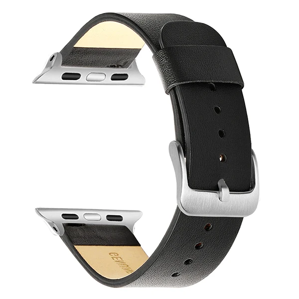 Ремешок из натуральной воловьей кожи для часов iWatch Apple Watch 38 мм 40 мм 42 мм 44 мм серии 5 4 3 2 1 ремешок стальной застежка ремешок браслет