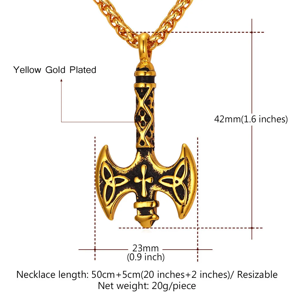 Мужские подвески и ожерелья подарок для мужчин символ прочности золотой цвет