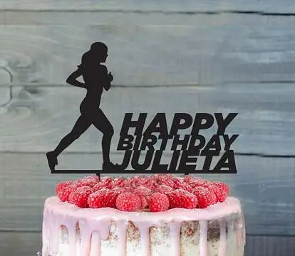 

Personalized your name runner birthday Acrylic cake toppers wedding christening baby shower baptism party decorations
