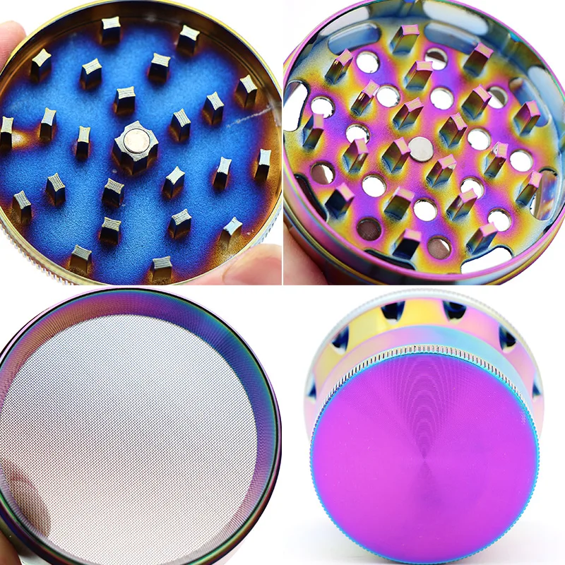 Модная популярная ледяная синяя 63 мм стандартная табачная мельница 4-слойная