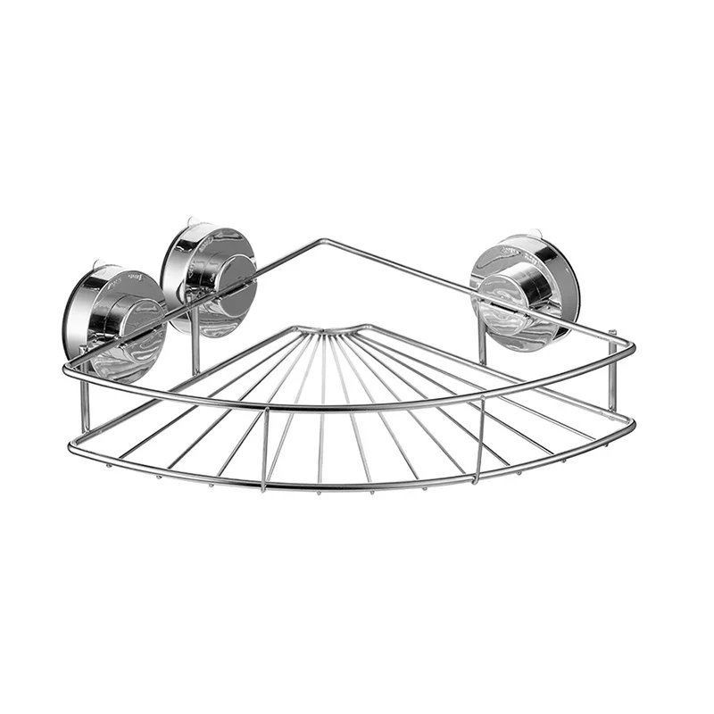 Стойка для хранения в ванную комнату с мощной присоской угловая полка стойка