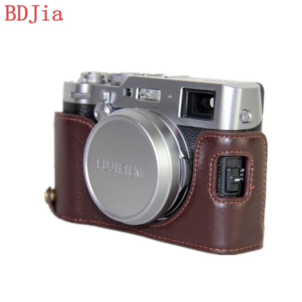 Натуральная Воловья кожа корпуса для половины камеры база Fujifilm X100F с отверстием
