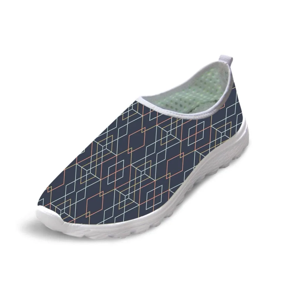 WHEREISART/Мужская обувь на шнуровке с геометрическим рисунком черно белая в полоску