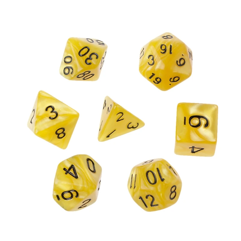 7 шт. многогранные кости белые цифры для Dragon Pathfinder D20 D12 2xD10 D8 D6 D4|Кубики| |