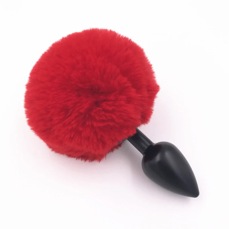 Металлическая Анальная пробка с хвостом Красного кролика милая ануса взрослые