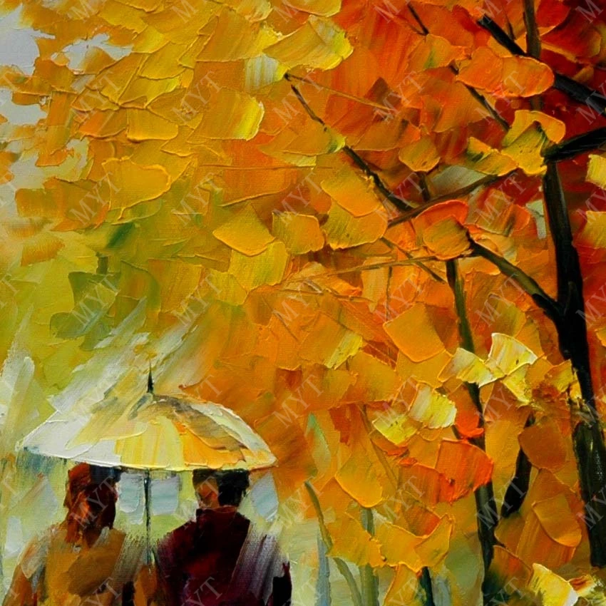 Любитель ходить в лес путь пейзаж ручная роспись нож маслом для современной