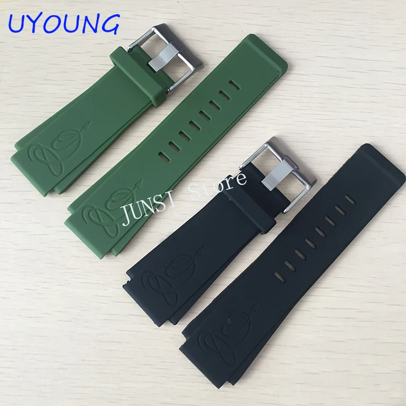 UYOUNG ремешок для часов водонепроницаемые силиконовые резиновые ремешки