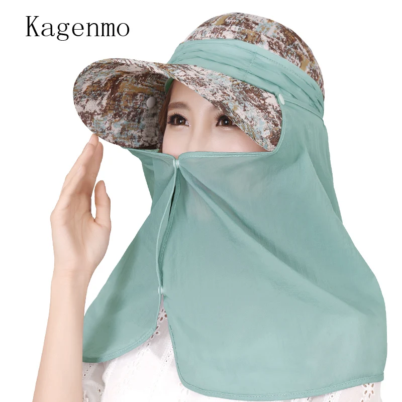 Kagenmo Outdoor Neck Protection Baseball Cap Two Wears Big Brim Sun Hat Women Cycling Stroll Casual Summer Thin Breathable | Аксессуары
