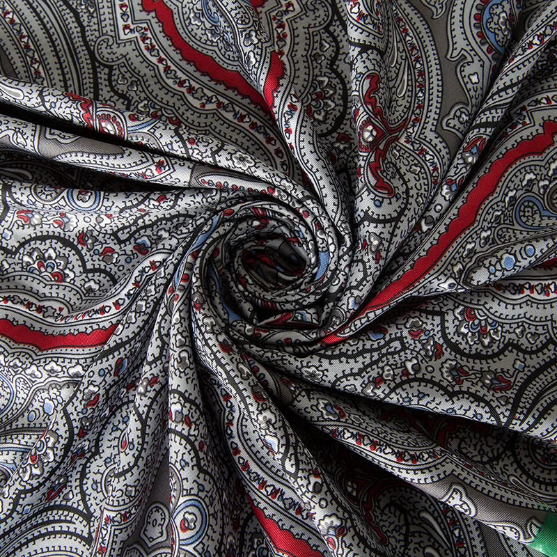 Шарф женский в стиле ретро роскошный шарф из 100% шелка с цветочным принтом |