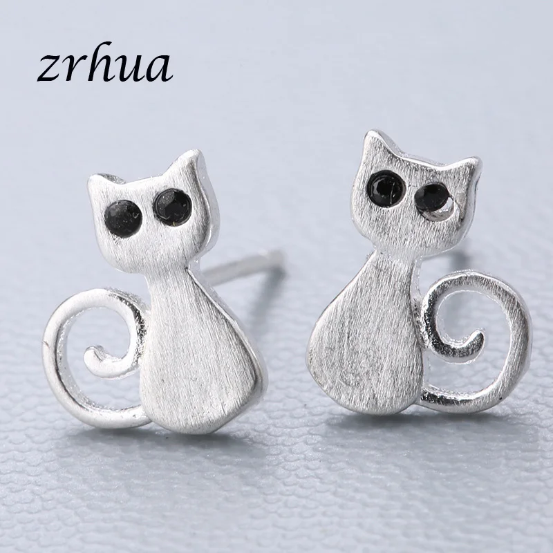 ZRHUA 925 пробы серебряные Простые серьги-гвоздики подарок pendientes oorbellen букле d'oreille femmes Новая коллекция рождественские подарки