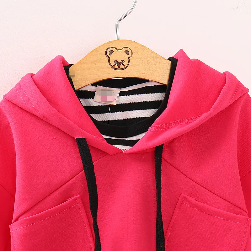 Весеннее платье для девочек BibiCola комплект из 2 предметов в полоску и хлопковый