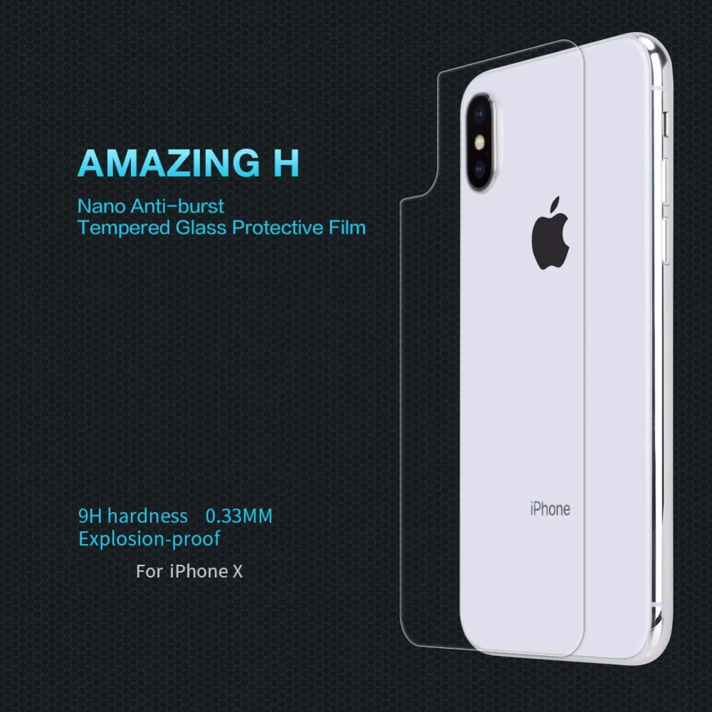 Для iphone XS защитная задняя крышка для экрана NILLKIN 9 H 0 33 мм тонкое закаленное стекло